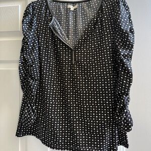 Max Studio Long Sleeve Blouse with Scrunchy Sleeves SzL